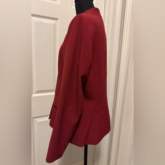 Tahari Red Blazer Structured Notched Lapel - Picture 4 of 9